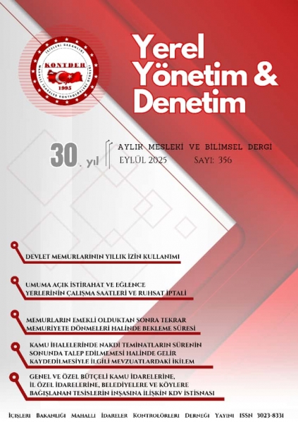 YEREL YÖNETİM VE DENETİM DERGİSİ Eylül 2025